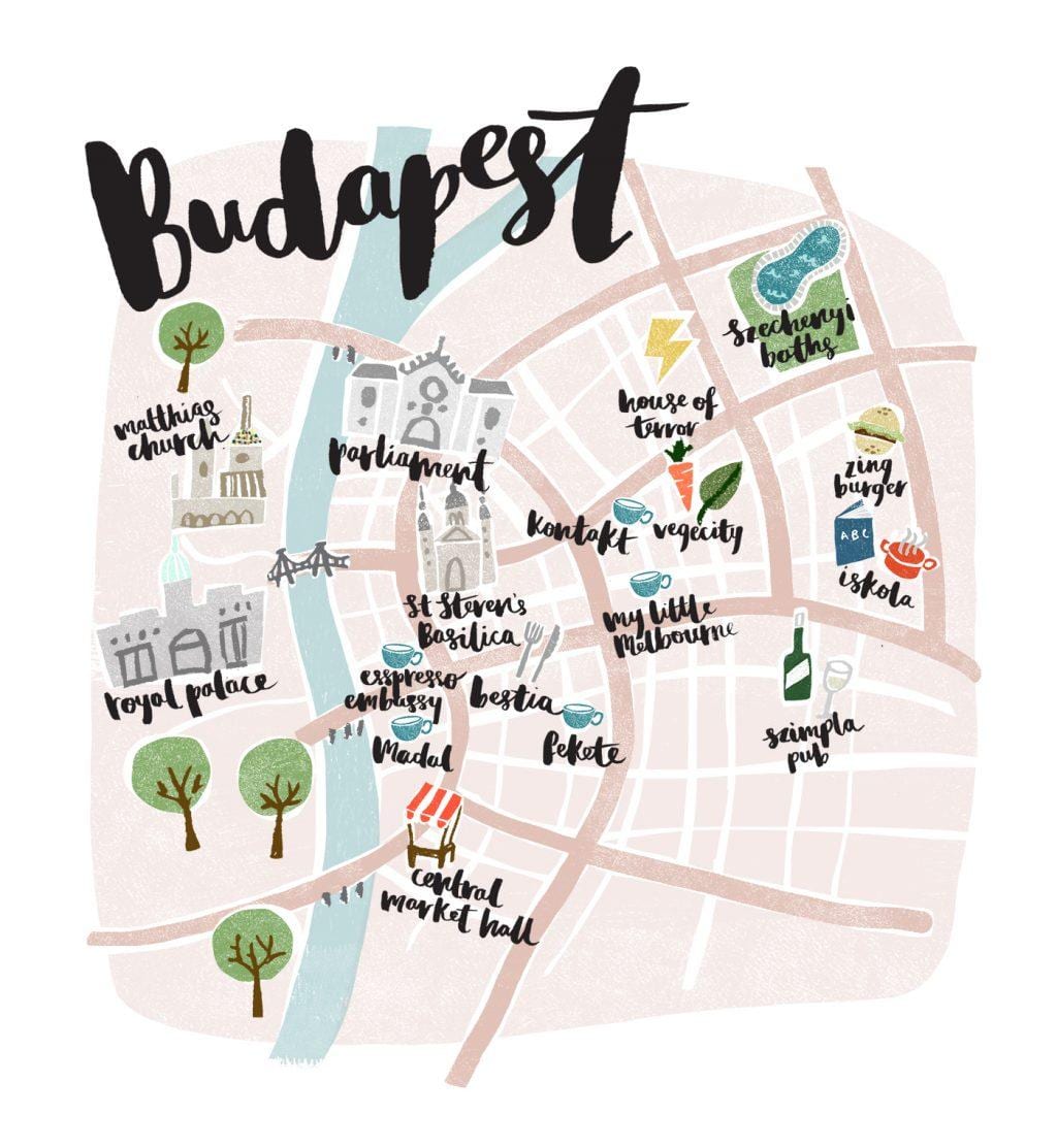 kort af búdapest ótengdur