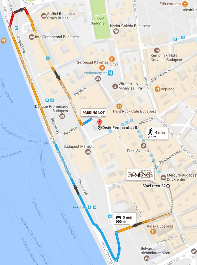 kort af búdapest-bílageymsla