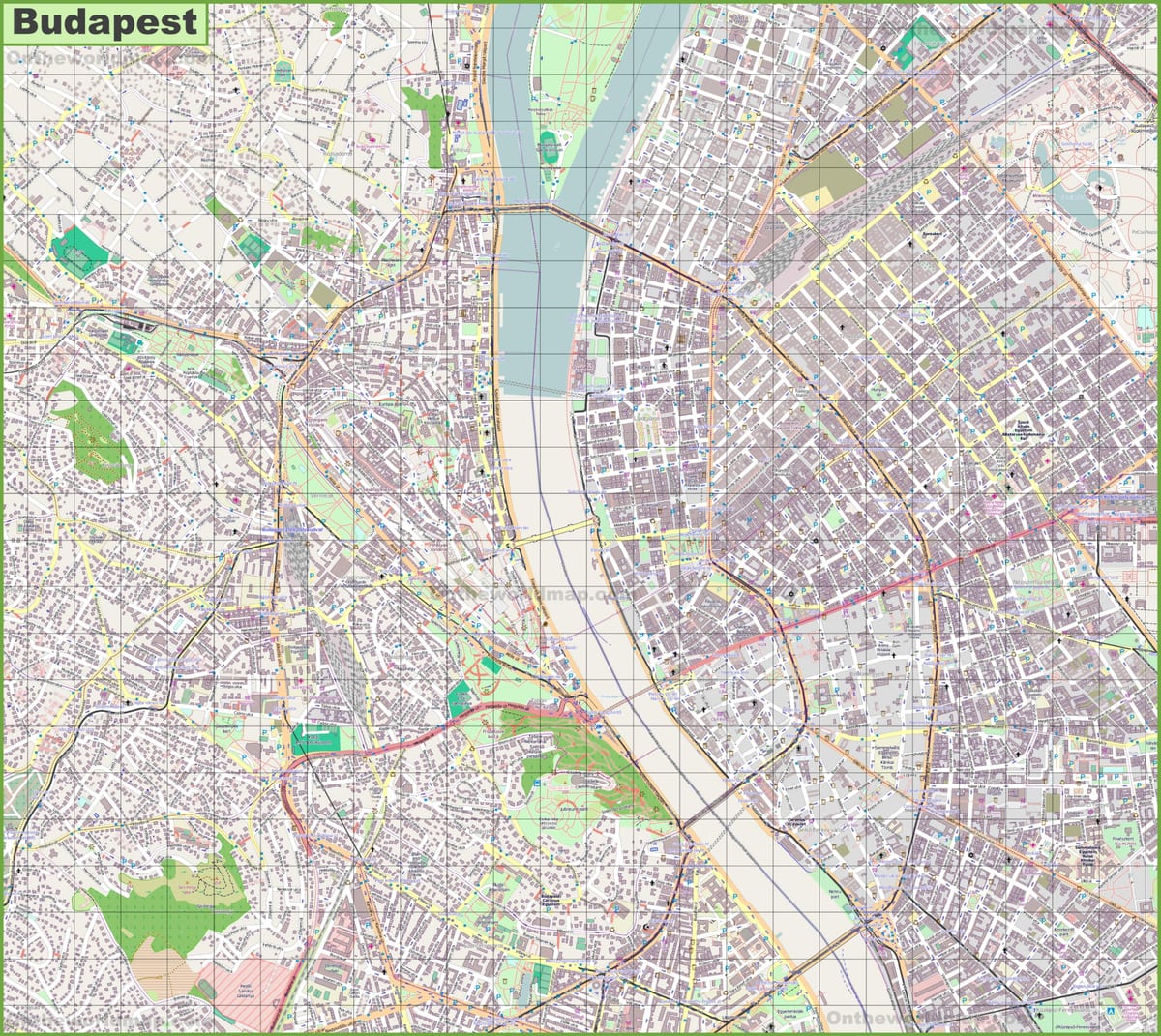 götukort búdapest ungverjaland