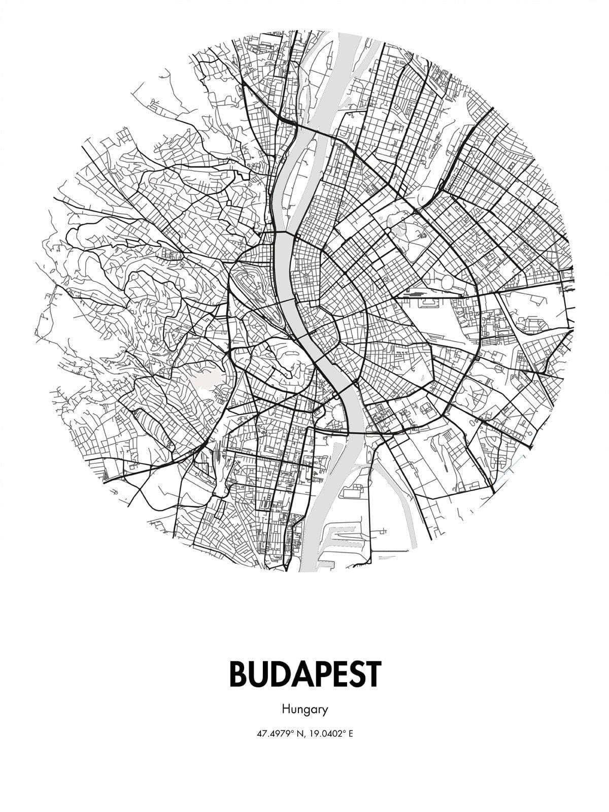 kort af búdapest götunni list