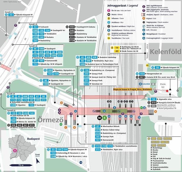 kort af búdapest kelenfoe stöð
