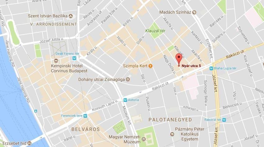 kort af búdapest rauða hverfið