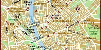 Kort af borginni búdapest ungverjaland