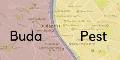 Búdapest hverfum kort