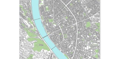 Kort af búdapest kort prenta