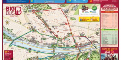 Búdapest stór strætó ferð kort