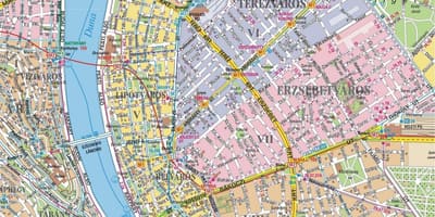 Kort af hverfum í búdapest