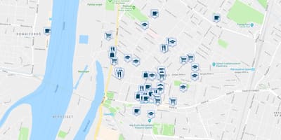 Kort af búdapest veitingastöðum